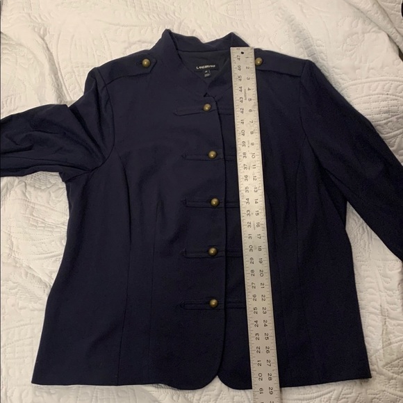Lane Bryant Navy Military Style Jacket with Gold Buttons - Picture 9 of 12